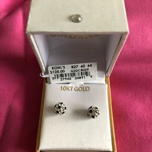 Gold n ice Swarovski 10k gold ball studs